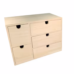 Bloc en bois 5 tiroirs 35x15x26cm