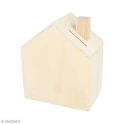 Tirelire - ARTEMIO - Maison en bois - 12 x 145 cm - Personnalisable - Décoratif