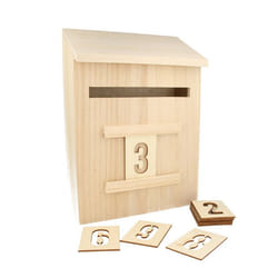 Boite aux lettres en bois + chiffres