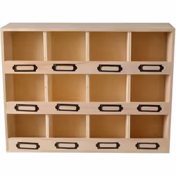 Casier de rangement - Artémio - 12 boîtes - Bois - Beige - Mixte