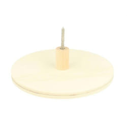 Patère - Artémio - Ronde - Bois - Beige - 15x4cm