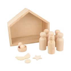 Crèche en bois + pions à personnaliser Artémio couleur