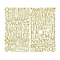 Alphabet autocollant paillettes doré