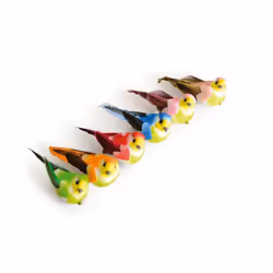 Oiseaux décoratifs mini - Artémio - 6 pièces - Multicolores - Plastique - Sur pince