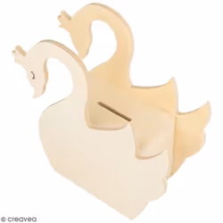 Tirelire - ARTEMIO - Cygne en bois - 15 x 145 cm - Blanc - Style enfant