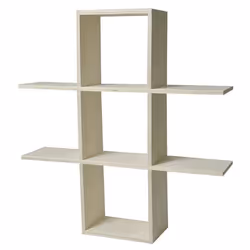 Etagère murale en bois à customiser - 2 niveaux - 53 x 53 x 12 cm