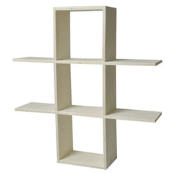 Etagère murale en bois à customiser - 2 niveaux - 53 x 53 x 12 cm