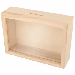 Tirelire cagnotte voyage en bois à décorer 17 x 12 x 5 cm