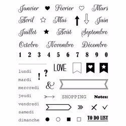 Set de tampons transparents - ARTEMIO - Bullet Journal - Idéal pour scrapbooking - Mixte - Adulte