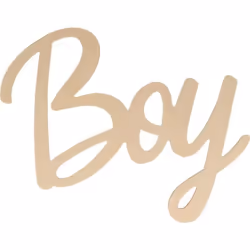 Mot décoratif - Mot Boy - 25x16 cm - Bois massif - Beige - Contemporain