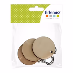 Porte clés Rond en bois à décorer 5 cm 3 pcs