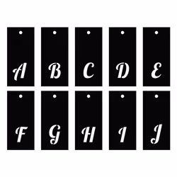 Pochoirs alphabet 70 motifs - lettre cursives & chiffres