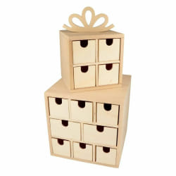 2 boites de rangement en bois cadeaux de Noël