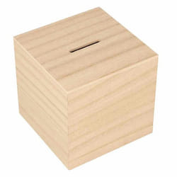 Tirelire carrée en bois - 87 x 87 cm