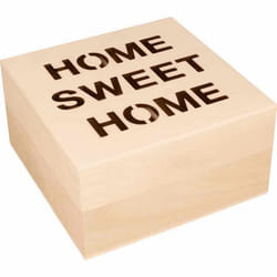 Boite à thé - ARTEMIO - Home Sweet Home - Bois - 17 x 17 x 8 cm - Mixte