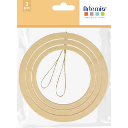 Cercles en bois à suspendre - Blanc - 10 à 14 cm - 3 pcs - Objets décoratifs - DIY