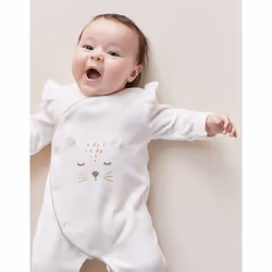 Noukie's T2239132, Pyjama, Bébé (0-2 ans), Femelle, Blanc, Coton, Polyester, 3M