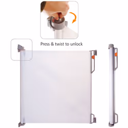 Quax Barrière de sécurité Compact rétractable, Réglage de la largeur, Blanc