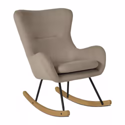 Quax Rocking Chair Basic, Bois, Métal, Siège capitonné, Polyester, Dossier capitonné, Polyester