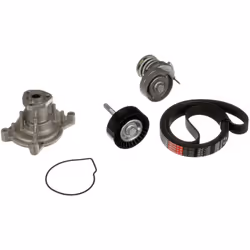 Pompe à eau + jeu de courroie trapézoïdale à nervures GATES KP76PK1735