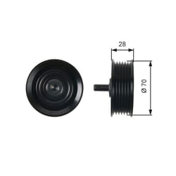 Galet enrouleur de courroie d'accessoire GATES T36410