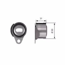 Galet tendeur, courroie de distribution GATES PowerGrip™ T41157
