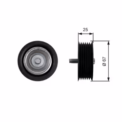 Galet enrouleur de courroie d'accessoire GATES T36434