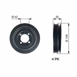 Poulie damper, vilebrequin GATES DriveAlign™ TVD1115