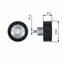 Galet enrouleur de courroie d'accessoire GATES T36625