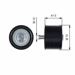 Galet enrouleur de courroie d'accessoire GATES T36627