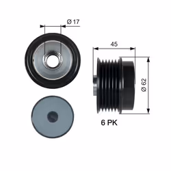 Poulie roue libre, alternateur GATES OAP7180