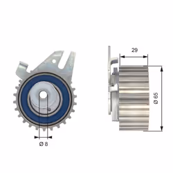 Galet tendeur, courroie de distribution GATES PowerGrip™ T43043