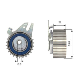Galet tendeur, courroie de distribution GATES PowerGrip™ T43043