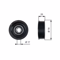 Galet enrouleur de courroie d'accessoire GATES T36420