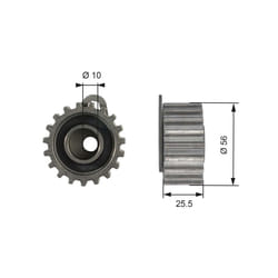 Galet tendeur, courroie de distribution GATES PowerGrip™ T42073