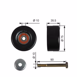 Galet enrouleur de courroie d'accessoire GATES DriveAlign™ T36357