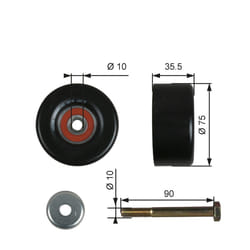 Galet enrouleur de courroie d'accessoire GATES DriveAlign™ T36357