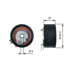 Galet tendeur, courroie de distribution GATES PowerGrip™ T43236