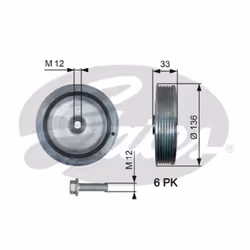 Poulie damper, vilebrequin GATES DriveAlign™ TVD1008A