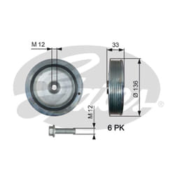 Poulie damper, vilebrequin GATES DriveAlign™ TVD1008A
