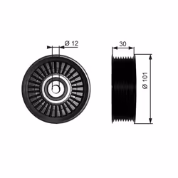 Galet enrouleur de courroie d'accessoire GATES T36170