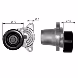 Tendeur de courroie, courroie trapézoïdale à nervures GATES DriveAlign™ T38454