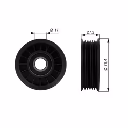 Galet enrouleur de courroie d'accessoire GATES DriveAlign™ T38009
