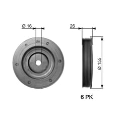 Poulie damper, vilebrequin GATES DriveAlign™ TVD1020