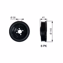 Poulie damper, vilebrequin GATES TVD1031