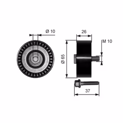 Galet enrouleur de courroie d'accessoire GATES T36300