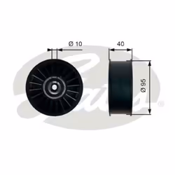 Galet enrouleur de courroie d'accessoire GATES T36500