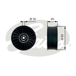 Galet enrouleur de courroie d'accessoire GATES T36500