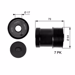 Poulie roue libre, alternateur GATES OAP7104