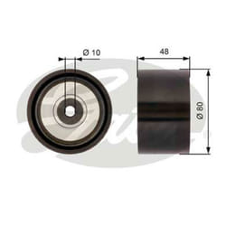 Galet enrouleur de courroie d'accessoire GATES T36259